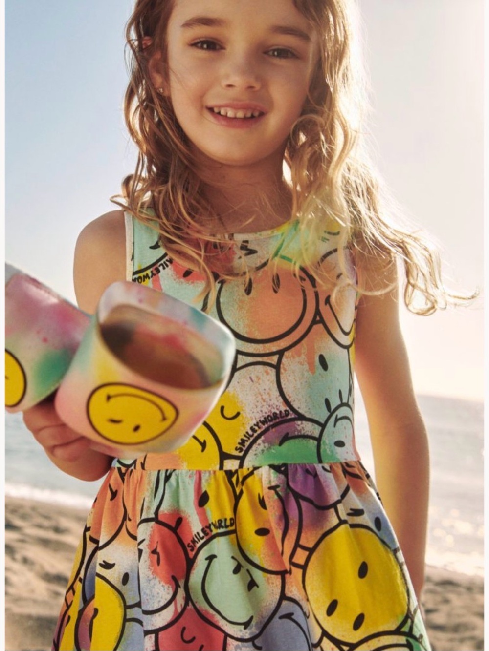 Smiley World x H&M Happy Face Graffiti‎ Girls Dress Approx 4T/5T EUC